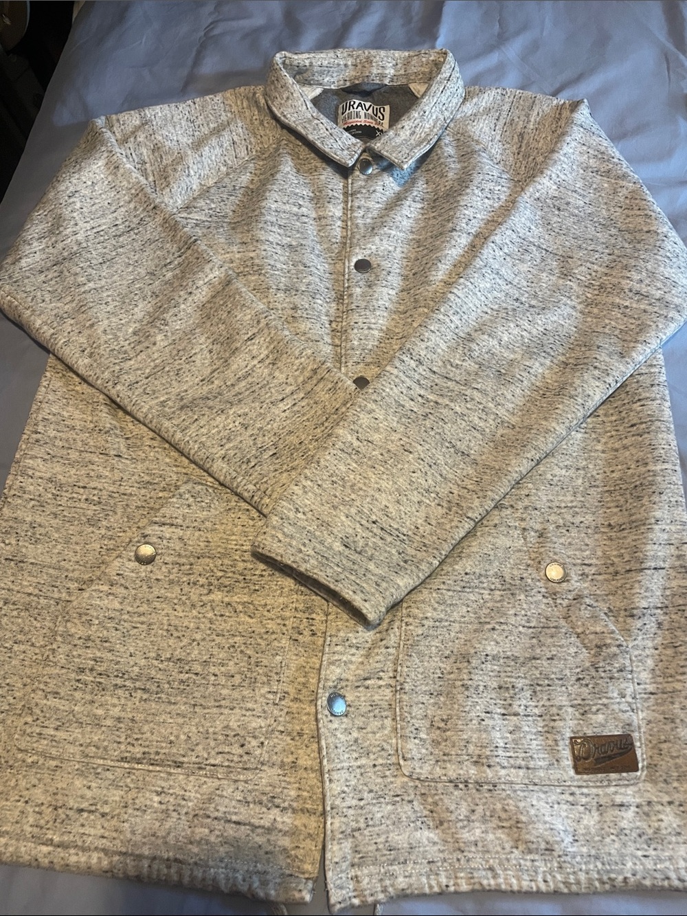 Duravus Men’s Light Gray Button-Front Shirt Jacket